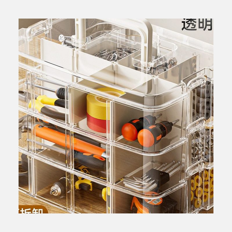 透明多层工具箱 抽屉可拆隔板 细节图1